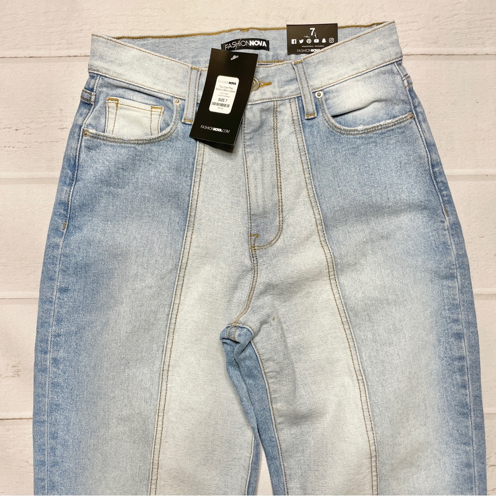 NWT - Fashion Nova - Women’s Two Toned Mom Jeans * - Picture 5 of 11